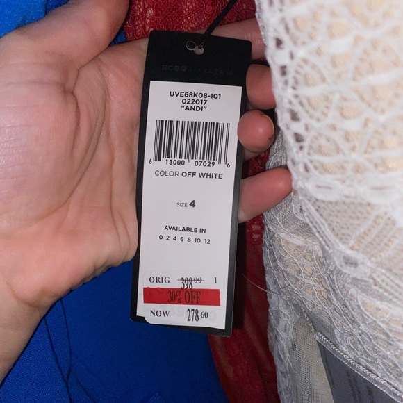 BCBG Andi Lace Dress OFF WHITE 4 - Picture 8 of 8